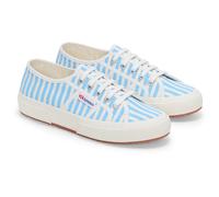Superga 2750 Streifen Druck Baumwolle Damen Offwhite/Azur Sneakers EU 38,5 / UK 5,5
