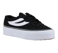 Superga 3041 Revolley Colorblock Platform Leder Damen Schwarz/Weiß Turnschuhe EU 40 / UK 6,5