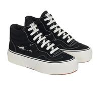 Superga 3141 Revolley Mid Ripped Swallow Tail Sneaker für Erwachsene, unisex, Schwarz/Weiß Avorio, 5 Women/5 Men