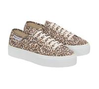 Plateausneaker SUPERGA "Superga Sneaker Baumwolle", Gr. 37, braun (leopard), Textil, casual, Schuhe (63238028-37) leopard