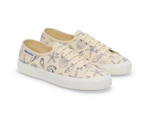 Superga 3750 Seashells Print Baumwoll-Damensneaker In Beige EU 38 / UK 5