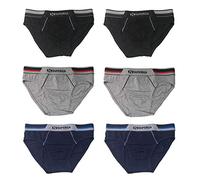 SUPERGA, 6 Paar Herrenslips aus elastischer Baumwolle mit Gummizug innen oder außen, 6 einfarbig, 5