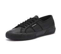 Superga Damen 2750 Ukfglu Turnschuh, Leder, Schnürschuh, Schwarz, Schwarz, 35.5 EU