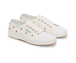 Superga Embroidery Linen Sunflower Damen Leinenschuhe In Weiß EU 38 / UK 5