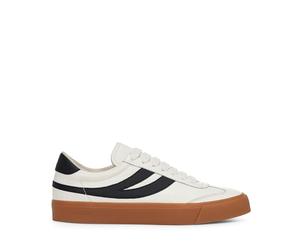 Superga - Herren/Damen Unisex Sneaker 4834 Club S Swallow, Kontrast Detail, Veganes Leder (37 EU) (Weiß/Schwarz/Gummi Rosa)