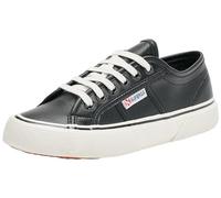 SUPERGA Unisex 2490 Vegan Kunstleder Oxford-Schuh, Black White Elfenbein, 36 EU