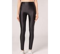Superglänzende Satinierte Leggings Schwarz L