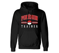 SuperHeroes Inc. Offizielles Pokemon Trainer Premium Pullover Kapuzen-Sweatshirt, Schwarz , XXL