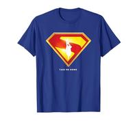 Superman (2025 Movie) Take Me Home Shield T-Shirt - Superman - Unisex Erwachsene - Unisex Kinder - Comic-Fans - Kurzarm - T-Shirt - Blau - S