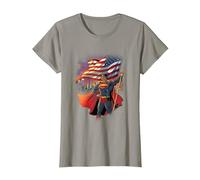 Superman American Hero T Shirt T-Shirt, Damen, Schiefergrau, L