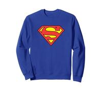 Superman Classic Logo Sweatshirt, Unisex für Erwachsene, Königsblau, XL