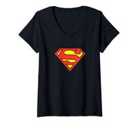 Superman Classic Logo T-Shirt mit V-Ausschnitt