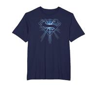 Superman Glowing Shield T Shirt T-Shirt, Herren Große Größen, Marineblau, 2X Tall