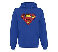Superman Helden Logo Hoodie Kapuzen Shirt Deluxe DC Comics großer Frontprint blau