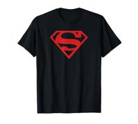 Superman Red on Black Shield T-Shirt