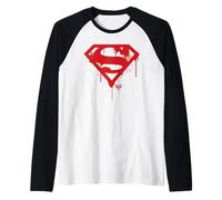 Superman Red Spray Paint Logo Raglan