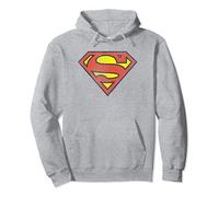 Superman Retro Supes Logo Distressed Pullover Hoodie