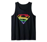 Superman Rough Rainbow Pride Logo Tank Top