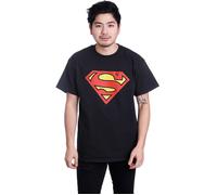 Superman - Shield Crackle Logo - T-Shirt - Schwarz - XL - 100% Baumwolle,Jersey Schwarz XL