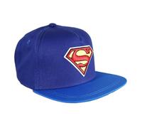 Superman Snap Cap - Kinder & Jugend Basecap Mütze Gr. 56-58 - Blau oder Schwarz - 100% Baumwolle, Farbe: Blau, Bekleidungsgröße: 58