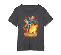 Superman Space Case T-Shirt, Damen Große Größen, Anthrazit Meliert, 3X