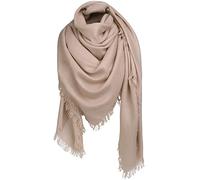 Superora Damen Halstuch Scarf Quadratischer Deckenschal Fransen 140 * 140CM | Baumwollmischung Stola Schal Schultertuch