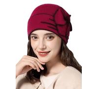 Superora Damen Hüte 100% Wolle Frauen Elegante Hut Winter Warm Berets Vintage Eimer Hut Blumen Bowler