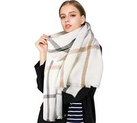Superora Damen Schal XXL Schultertuch karierter Deckenschal Halstuch Karo Scarf kuschelig übergroßer Oversized Poncho 200 * 70cm
