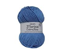 Superwash 100% Merinowolle zum Stricken und Häkeln, 3 oder leicht, DK, leichtes Kammgewicht, Tropfen Merino extrafein, 50 g, 115 Meter pro Knäuel (19 hellgraublau)