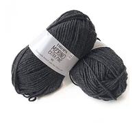 Superwash 100% Merinowolle zum Stricken und Häkeln, 3 oder leicht, DK, Leight Worsted Weight, Tropfen Merino extrafein, 51 g, 115 Yards pro Knäuel (03 Dark Grey)