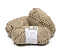 Superwash-Garn aus 100 % reiner Wolle, Set mit 3 Knäueln (150 g), DK-Gewicht - direkt aus Peru bezogen - himmlisch weich und perfekt zum Stricken und Häkeln (Weizenfeld)
