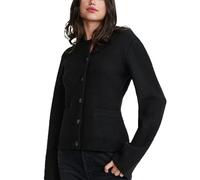 Superweiche Strickjacke mit Knöpfen,Superweiche Strickjacke mit Knöpfen,Schmaler Pullover mit festen Farben,Strickjacke mit weiten Ärmeln und Schößchen mit Rundhalsausschnitt (Black,Large)