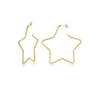 Suplight Creolen Stern Damen Statement Ohrringe 18k Vergoldet 60mm Groß Hoop Earrings Mädchen Frauen Geometrische Ohrringe trendig Accessoire Modeschmuck