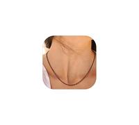 Suplight Kette Schwarz Halskette Damen 2mm Gliederkette Filigrane Kette Ohne Anhänger Edelstahl Panzerkette Layering Kette, 43cm länge verstellbar, Geschenk für Geburtstag