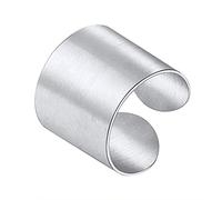 Suplight offener Ring für Damen Herren 5/10/17mm breit verstellbarer Ring glänzend/matte Band Ring Knöchelring Edelstahl/18k Vergoldet Eheringe Partnerringe Finger Schmuck mit Geschenkbox