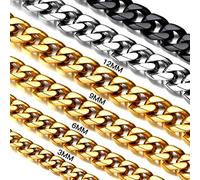 Suplight Panzerkette Vergoldet 3mm Cuabn Link Chain 55cm Goldene Kette Halskette Herren kubanische Gliederkette Modeschmuck Accessoire für Männer Frauen