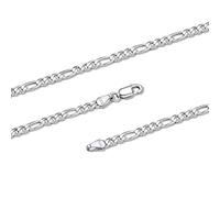 Suplight Silberkette Herren 925 Silber 3mm Figaro Kette coole Hip-Hop Kette 61cm lang Gliederkette Panzerkette Women Necklace Unisex Halskette Echtschmuck