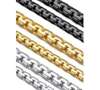 Suplight Unisex Kette 6mm breit 18k vergoldet Ankerkette Venezianierkette 46cm/18inch Halskette Klassische Collier für Damen Herren Jungen Mädchen perfektes Accessoire