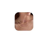 Suplight Vergoldete Kette Edelstahl Damen Kette Gold Wasserfest Halskette Choker Halsreif 41cm lang Unisex Kette Collier Geschenk für Weihnachten Geburtstag