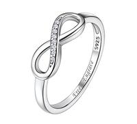 Suplight Wickelring Infinity Verlobungsring Unendlichkeit Promise Eheringe Ring Silber 925 Damen, Zirkonia Silberringe mit Gravur Trauringe Hochzeitsringe Antragsring Größe 67