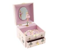 SUPPUIMNT Musikalisches Ballerina Schmuck Aufbewahrungsschachtel 4 Zoll Ballerina Schwarzes Schwan Musikbox Schmuckkästchen Kleine Mädchen Kinder Präsentieren Halskette Armband Wohnkultur