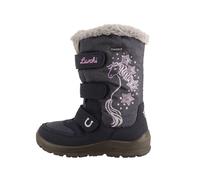 Winterstiefel LURCHI "Kiomi SYMPATEX", Mädchen, Gr. 34, dunkelblau, grau, Lederimitat, Textil, Glitzer, Schuhe Winterstiefel, Klettboots mit Glitzer, Größenschablone zum Download (26011112-34)