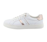 Sneaker TOM TAILOR, Damen, Gr. 39, weiß, rosegold, Lederimitat, leicht glänzend, kontrastfarbene Details, sportlich, Schuhe, Freizeitschuh, Halbschuh, Schnürschuh, Kontrastbesatz an der Ferse (5363624