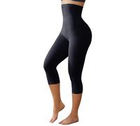 Suprenx Shapewear Leggings mit hoher Taille für Damen, Bauchkontrolle, nahtlos, Bodyshaper, Po, Heben, Oberschenkel, schlanker, Schwarz, Large