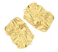 Supvox 1 Paar Geometrische Statement Ohrringe aus Zinklegierung mit Wellenstruktur Quadratisch Goldfarben Modischer Ohrschmuck für Halloween Partys und Besondere Anlässe