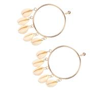 Supvox 1 Paar Muschelohrringe Rund aus Hautfreundlichem Material Modische Hängeohrringe für Damen Vielseitiger Ohrschmuck für Party und Alltag