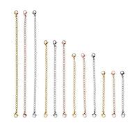 Supvox 12pcs Rose Gold Golden und Silber Halskette Extender mit Karabinerverschluss Halskette Verlängerungskette Edelstahl Armband Extender für DIY Schmuckherstellung