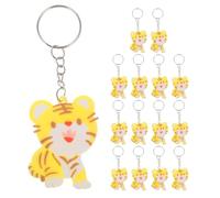 Supvox 15 Stück Niedlicher mit 3d-design aus Weichem Pvc Tiger Schlüsselanhänger und Verstärktem Metall als Schlüsseldekoration für Rucksäcke und Handtaschen bei Geburtstags und