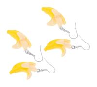 Supvox 2 Paar Damen Bananen Hängeohrringe aus Leichtem Material In Strahlendem Gelb Kreative Frucht Accessoires für Alltag und Party