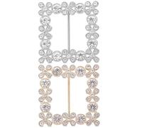 Supvox 2 Stück Strass Schalschnallen mit Perlen Dekorative Schalclips aus Metall Modische Krawattenklammern für Damen Geeignet für Seidenschals und Kurzarmshirts